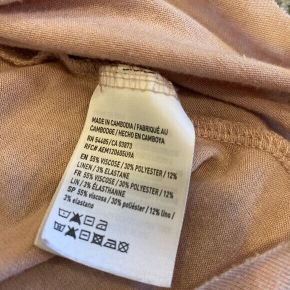 American Eagle Large Light Pink Short Sleeve Shirt Ruffle Top - Picture 7 of 7